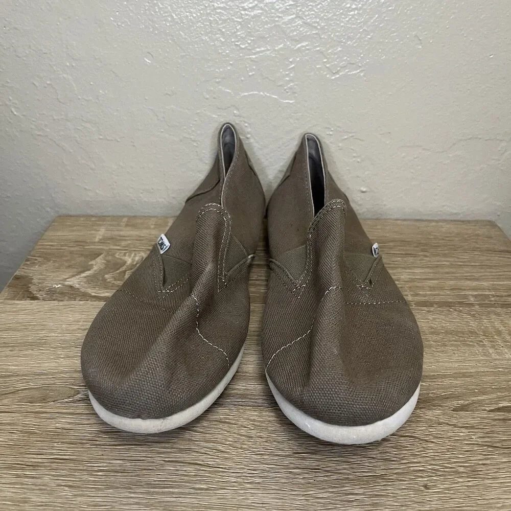 Toms Redondo Slip-On Loafer Flats Women's Shoes Size 9.5 M Dusty Olive